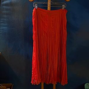 Pleated Maxi Shirt with Lace Trim